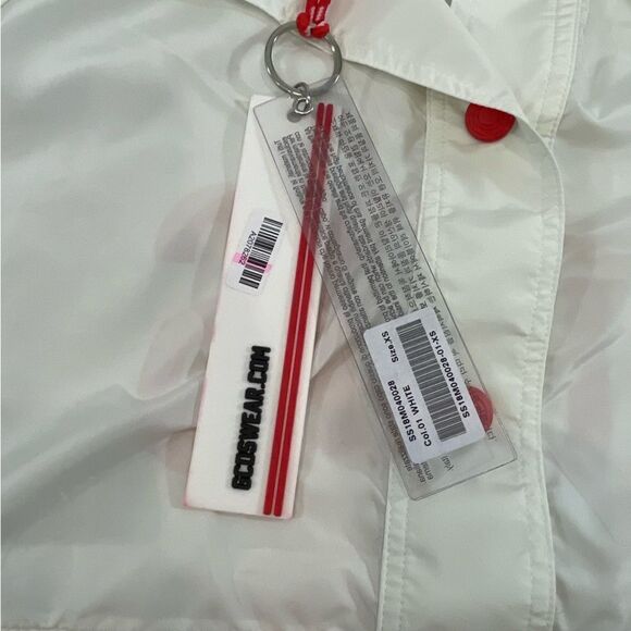 GCDC White and Red Hodded Anorac Lightweight Half Can be removed Mens XS - Picture 5 of 9